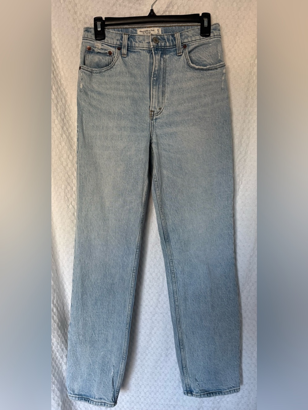 Abercrombie 90s Straight Ultra High Rise Jeans Light Wash 27/4 - Picture 2 of 7